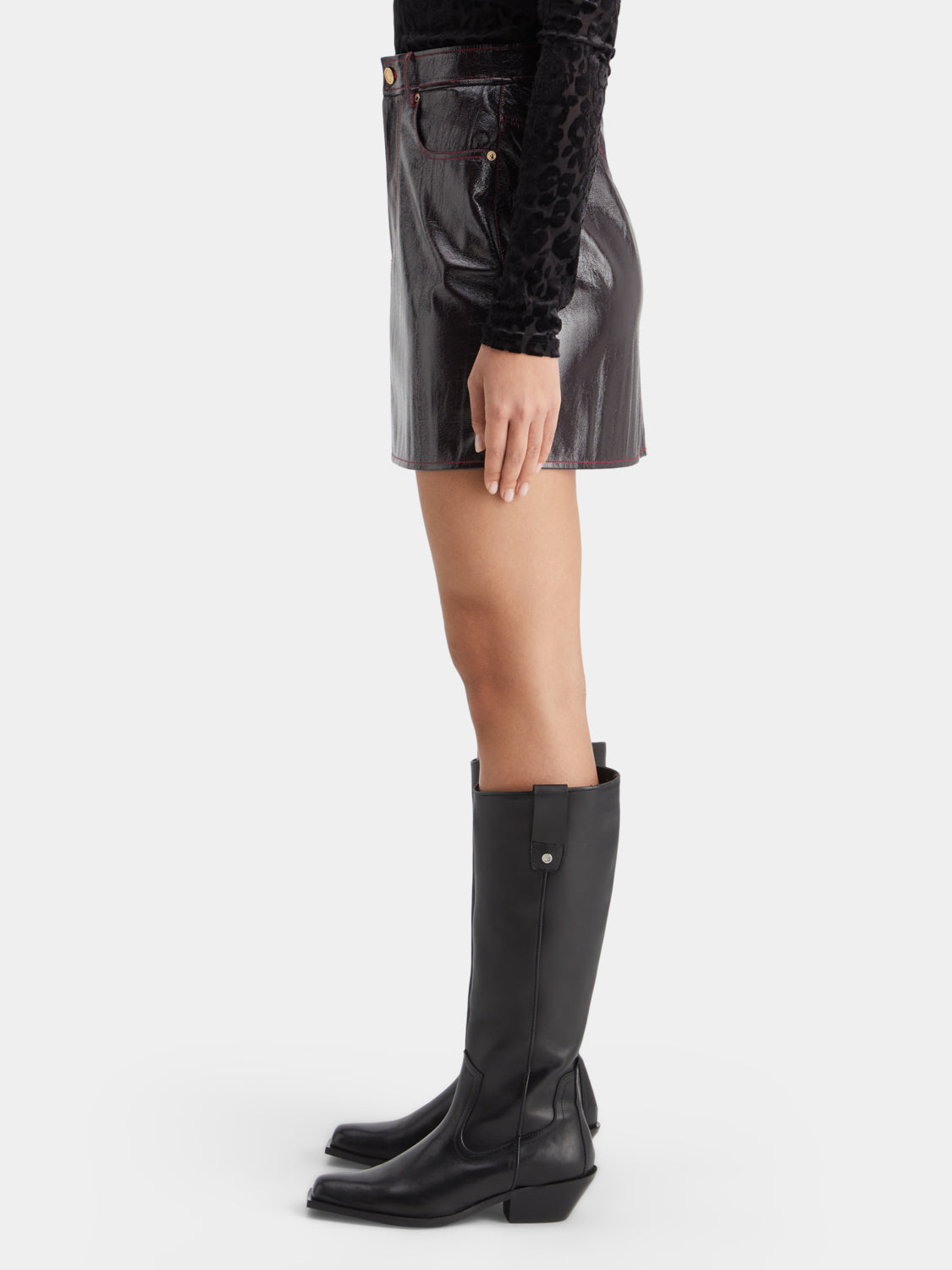 Faux leather mini skirt - Scotch & Soda NZ