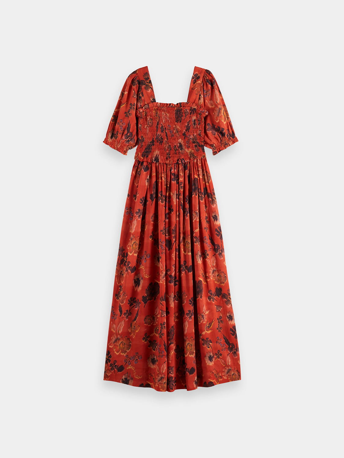 Smocked midi length dress by Scotch & Soda featuring a flowy silhouette and soft fabric in a stylish, casual design.