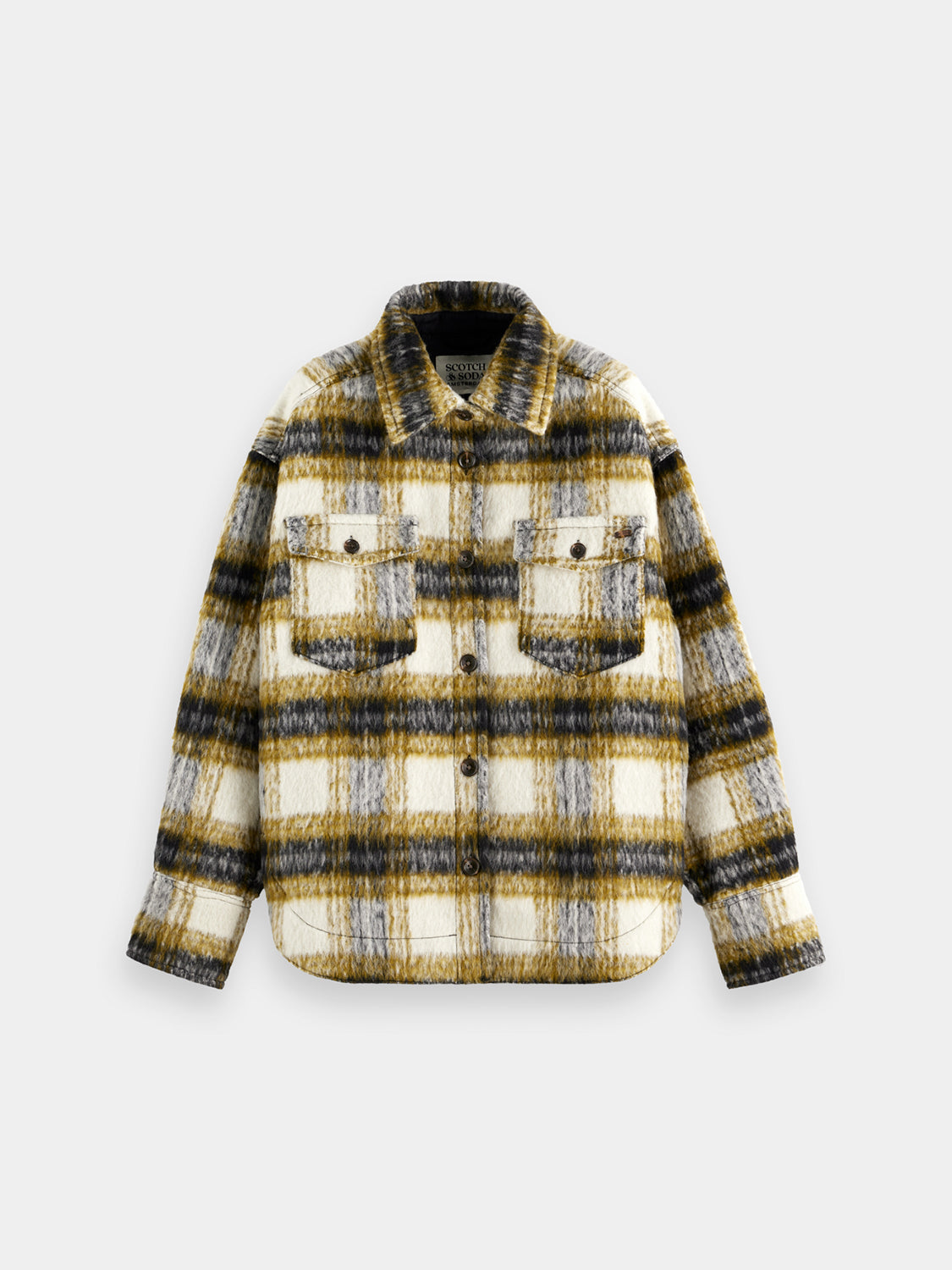 Brushed check shirt jacket - Scotch & Soda NZ