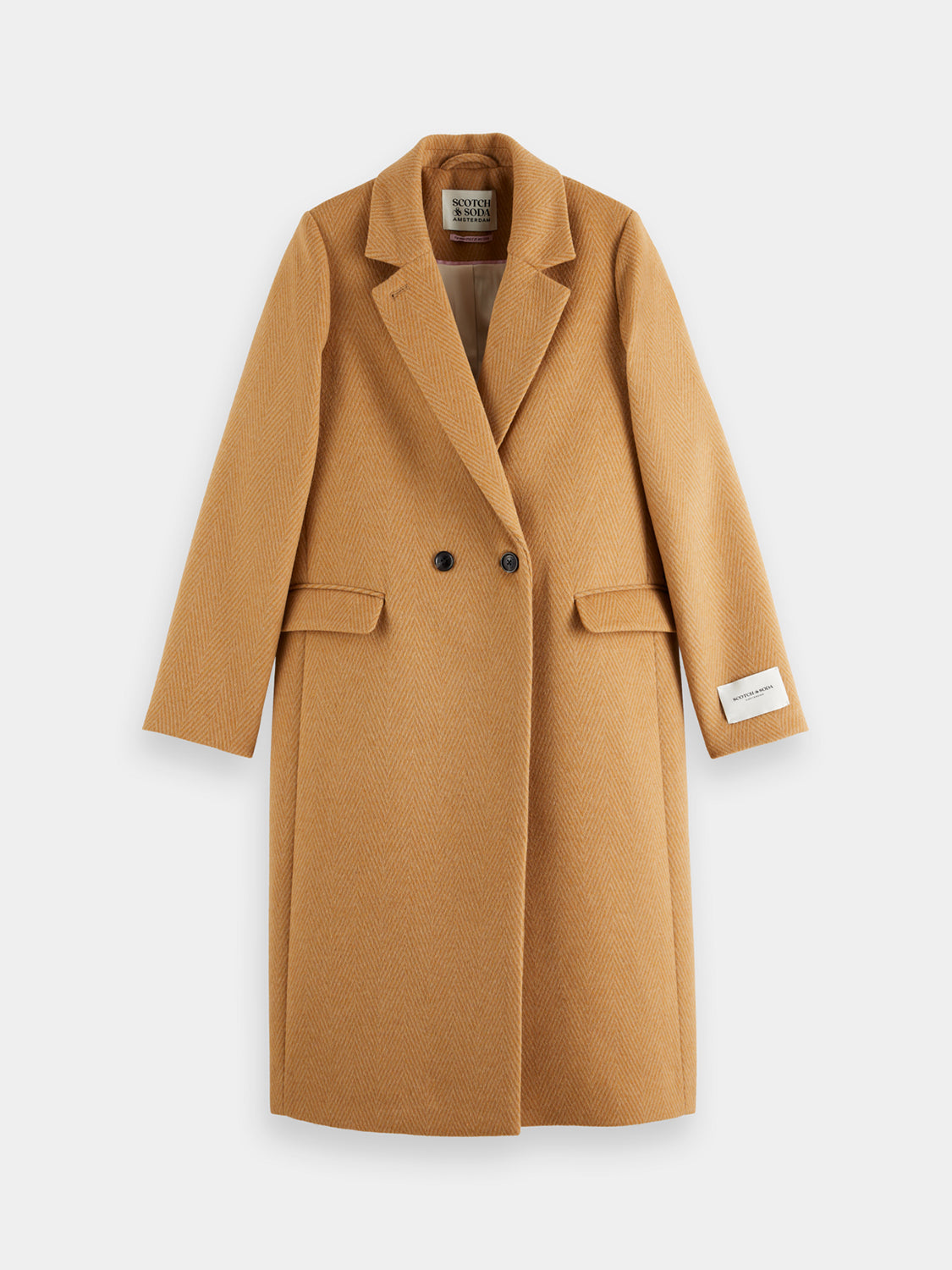 Herringbone tailored coat - Scotch & Soda NZ