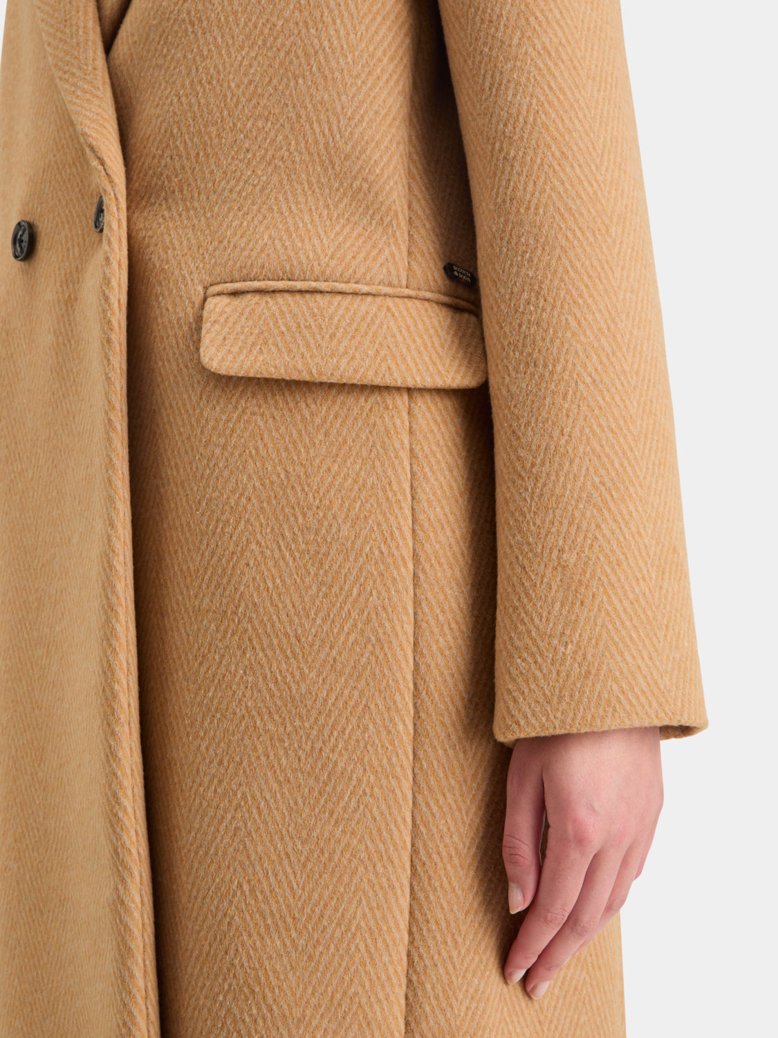 Herringbone tailored coat - Scotch & Soda NZ