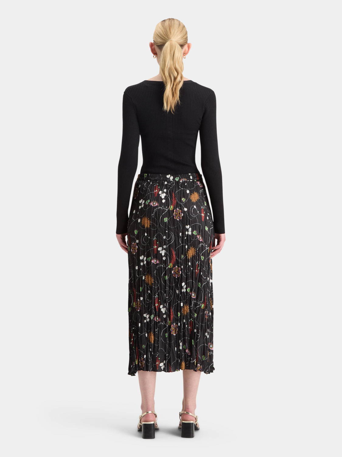 Pleated floral midi skirt - Scotch & Soda NZ