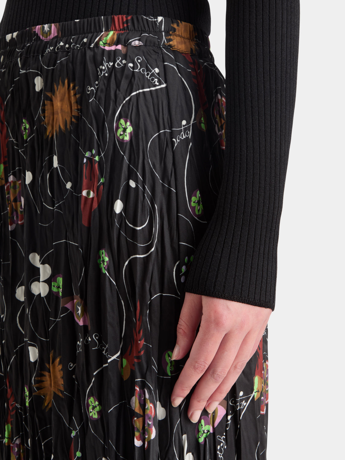 Pleated floral midi skirt - Scotch & Soda NZ