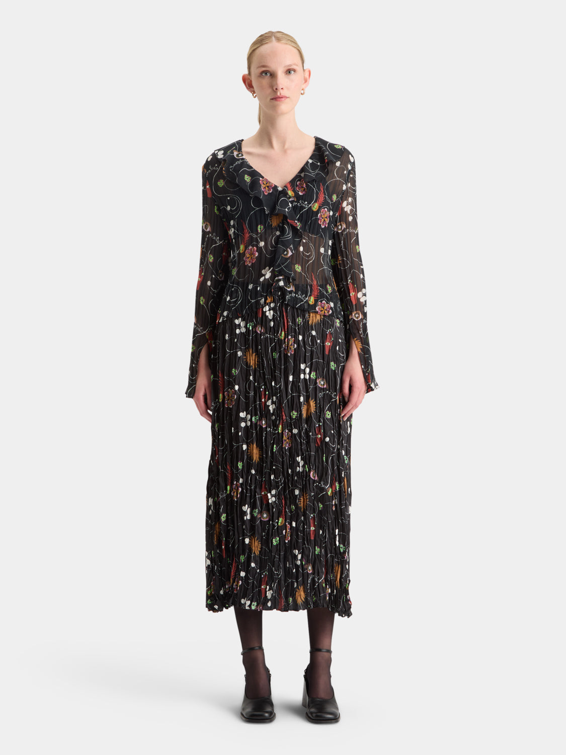Pleated floral midi skirt - Scotch & Soda NZ