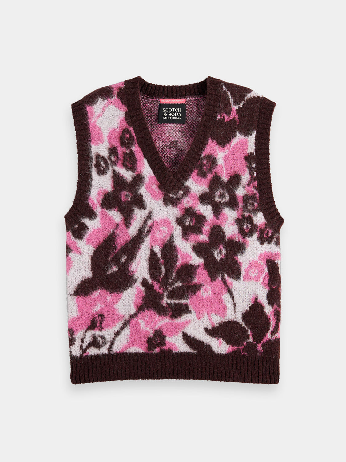Fuzzy v-neck vest - Scotch & Soda NZ