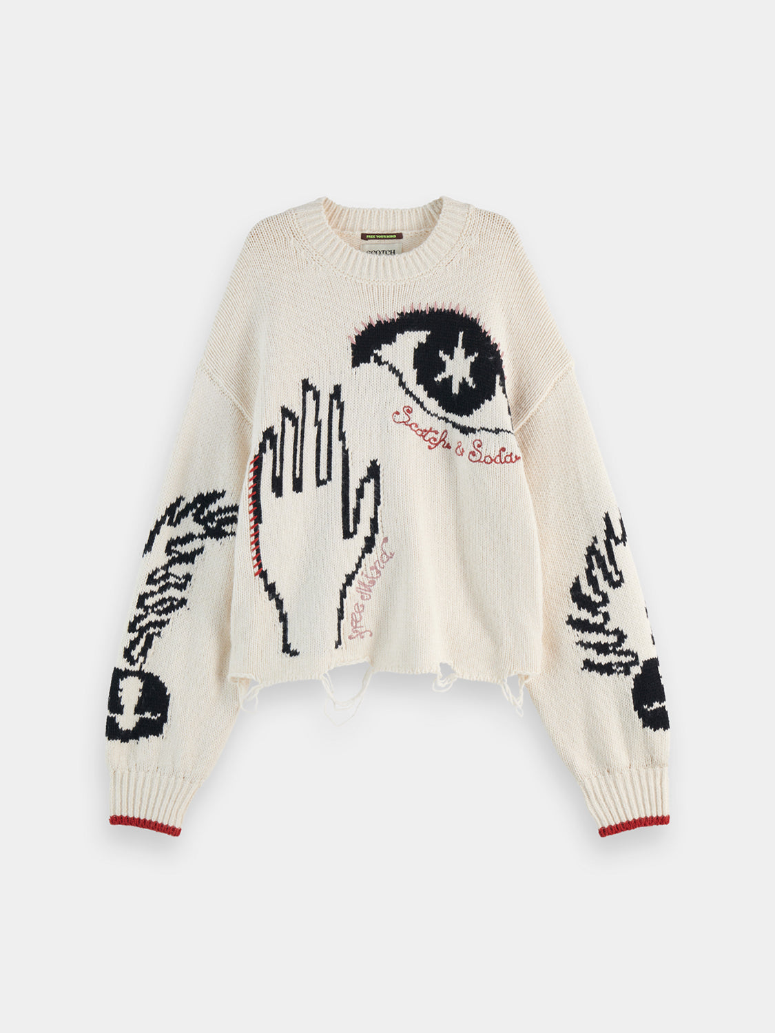 Intarsia oversized pullover - Scotch & Soda NZ