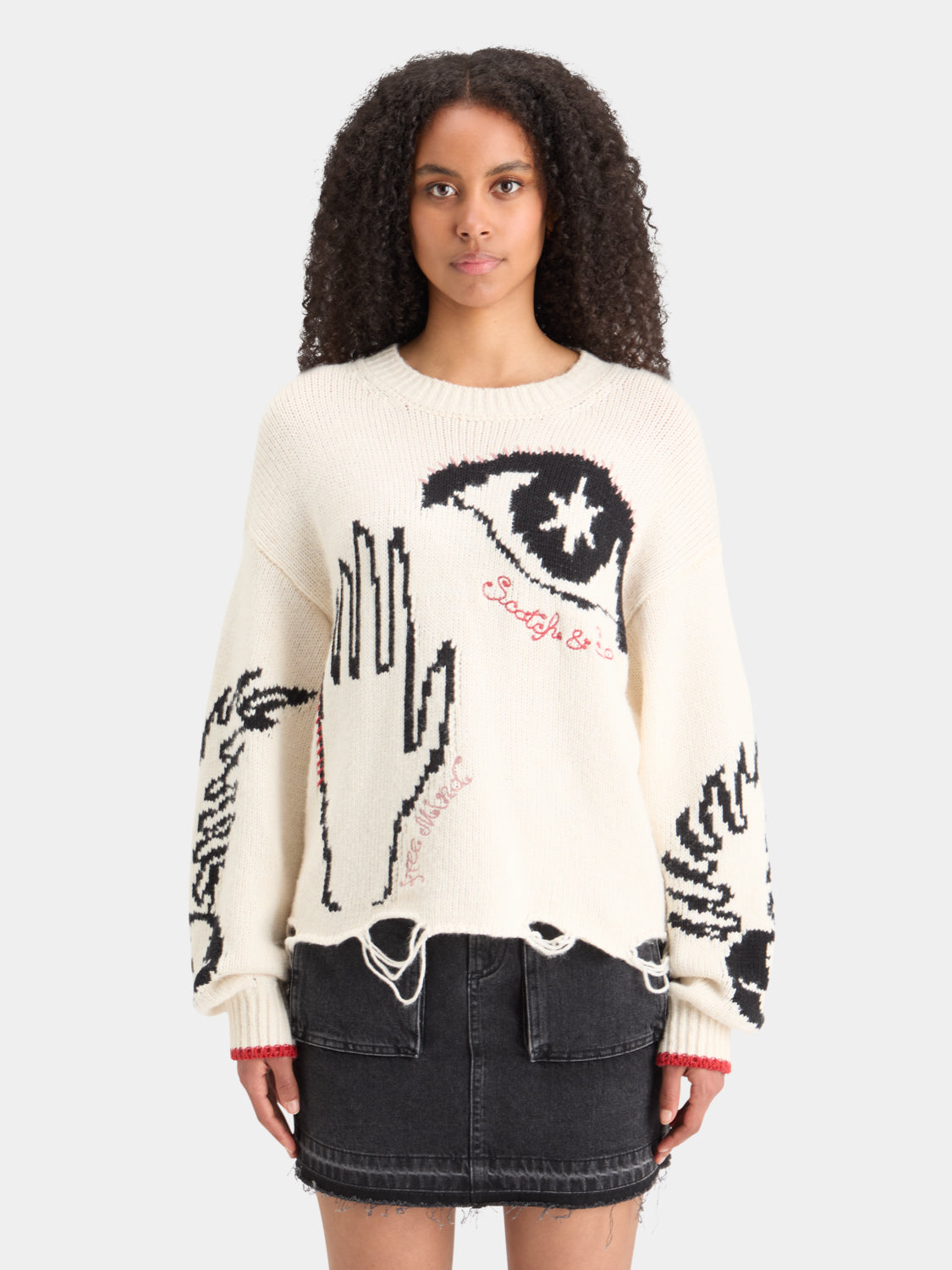 Intarsia oversized pullover - Scotch & Soda NZ