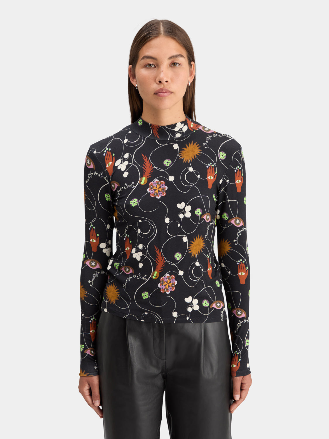 Printed mock neck - Scotch & Soda NZ