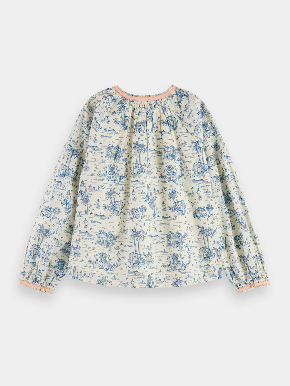 Kids - Printed long sleeved woven top