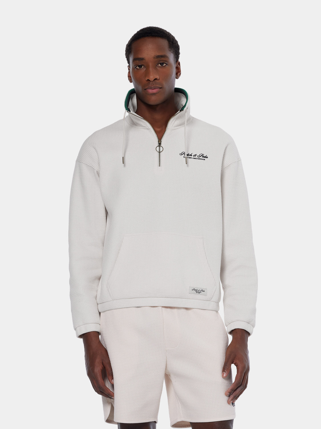 Waffle half-zip sweatshirt - Scotch & Soda NZ