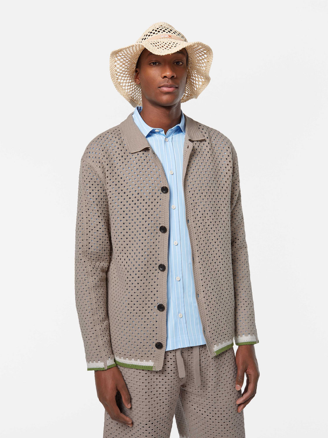 Crochet knitwear shirt by Scotch & Soda featuring intricate crochet patterns and a relaxed fit.