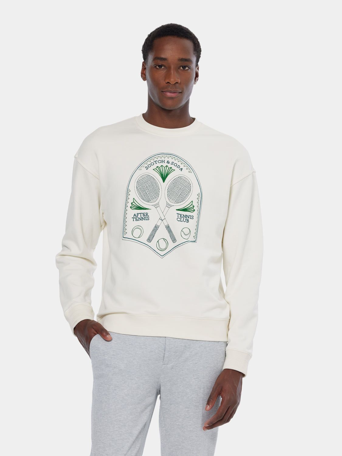 Embroidered artwork sweatshirt - Scotch & Soda NZ