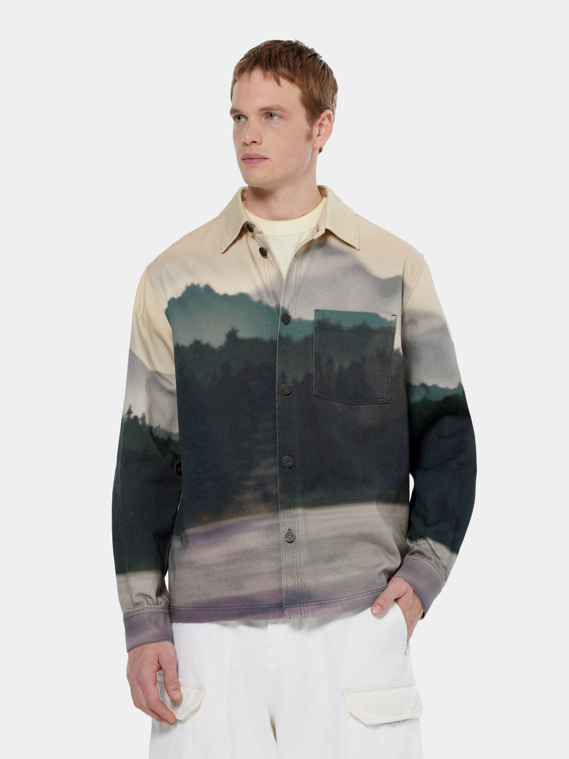 Printed twill overshirt - Scotch & Soda NZ