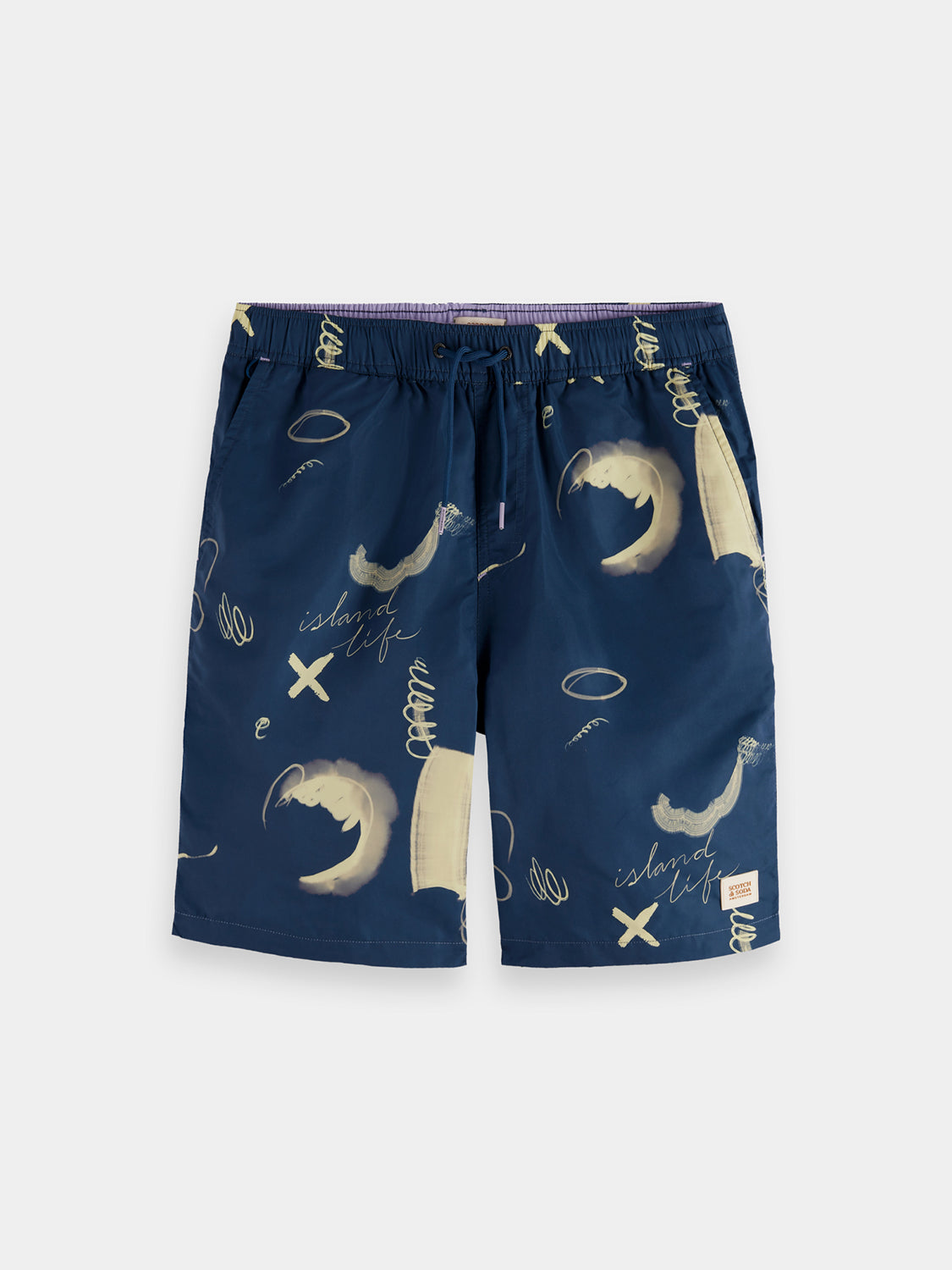 Printed swimshorts from SCOTCH & SODA featuring a colorful, stylish pattern, designed for comfortable swimwear.