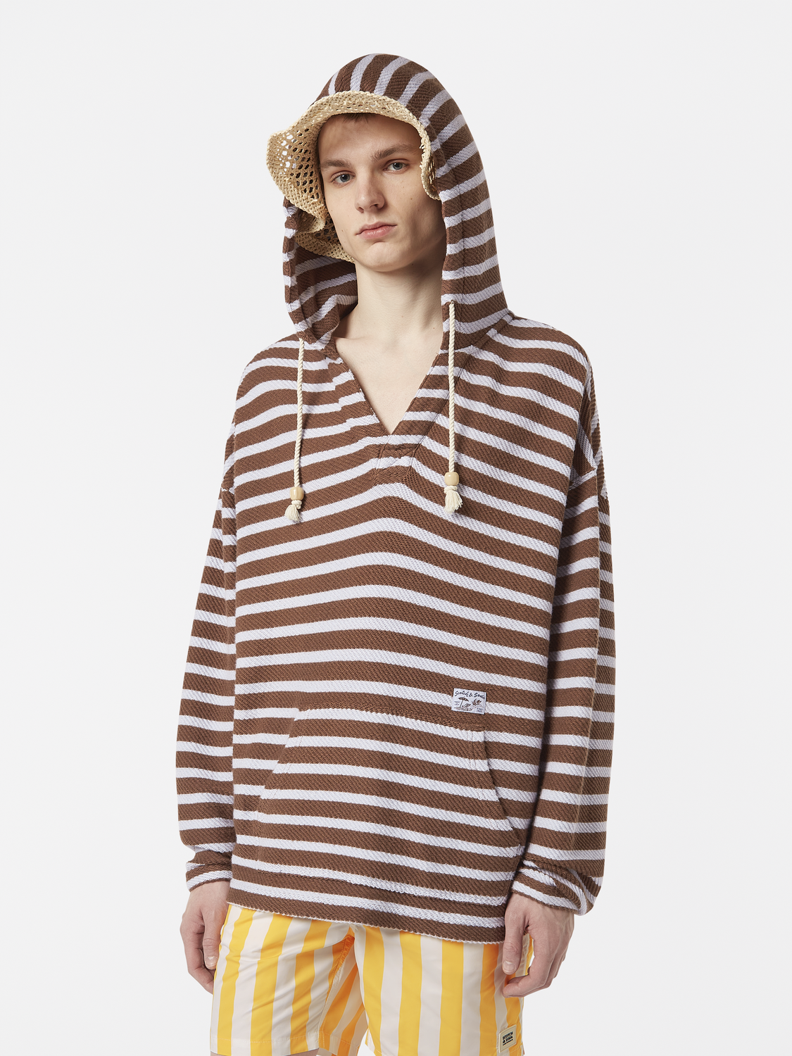 Striped terry hoodie from Scotch & Soda, casual sweats with a comfortable fit and stylish striped design.