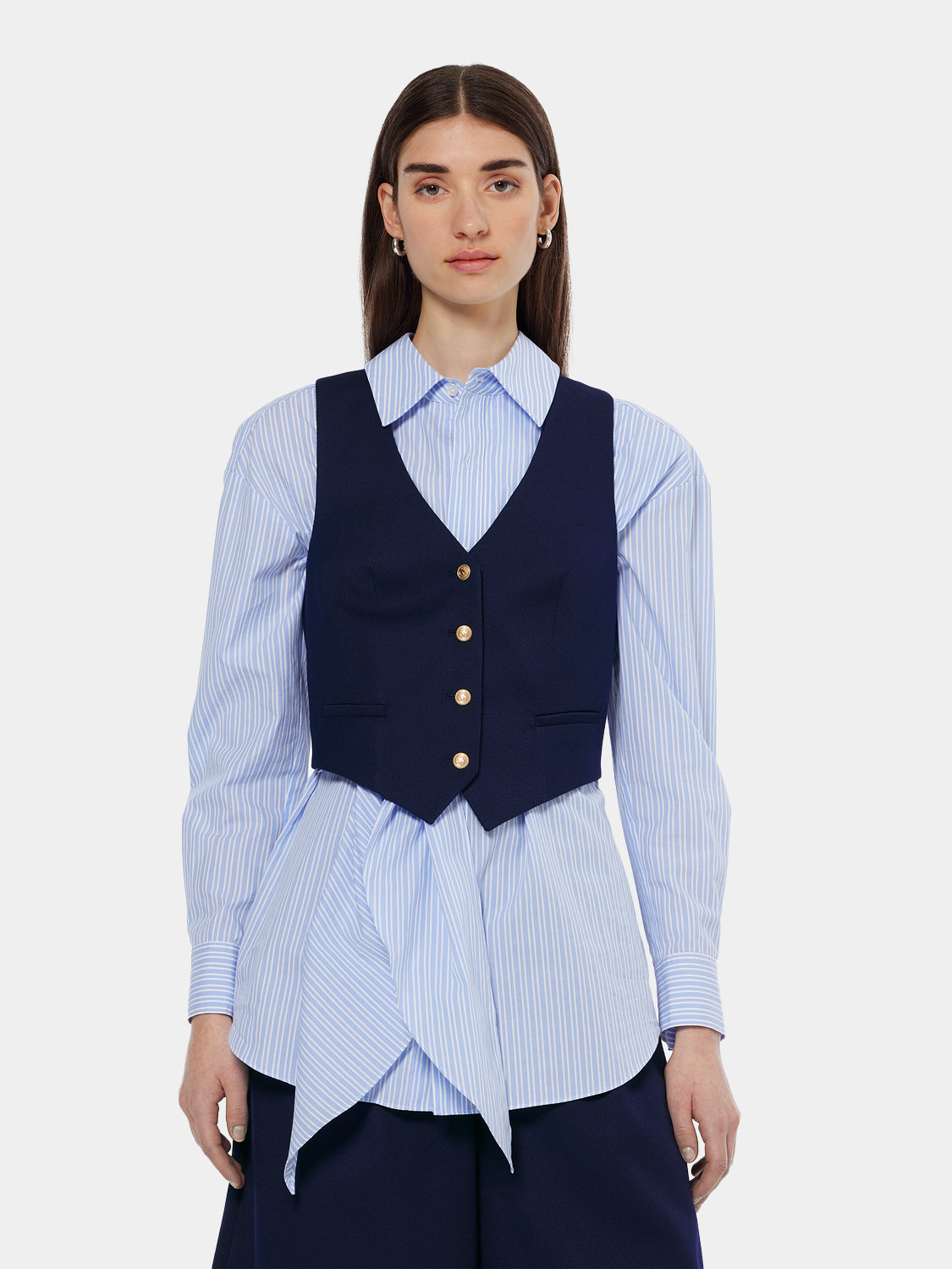 Cross back gabardine waistcoat - Scotch & Soda NZ