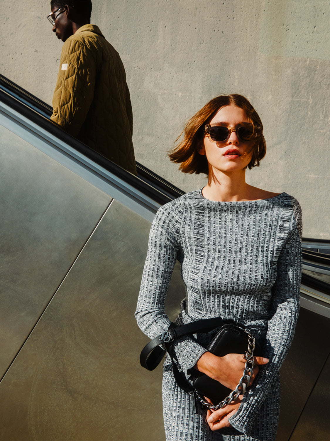 Ribbed knitted pullover
