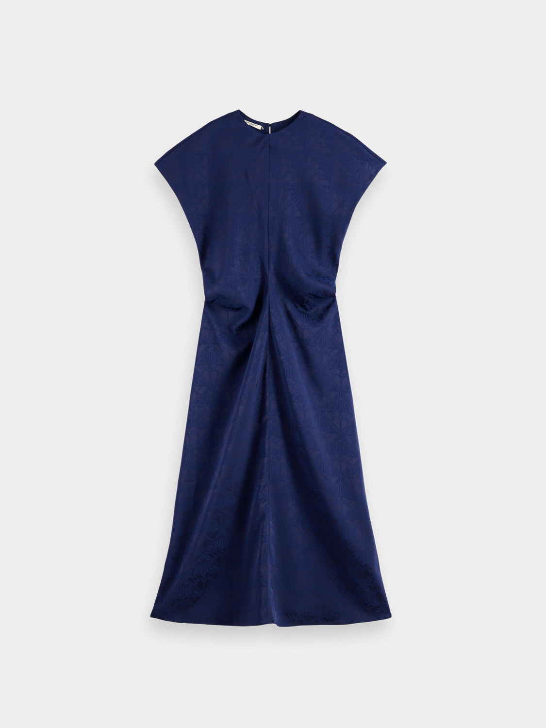 Midi satin jacquard dress