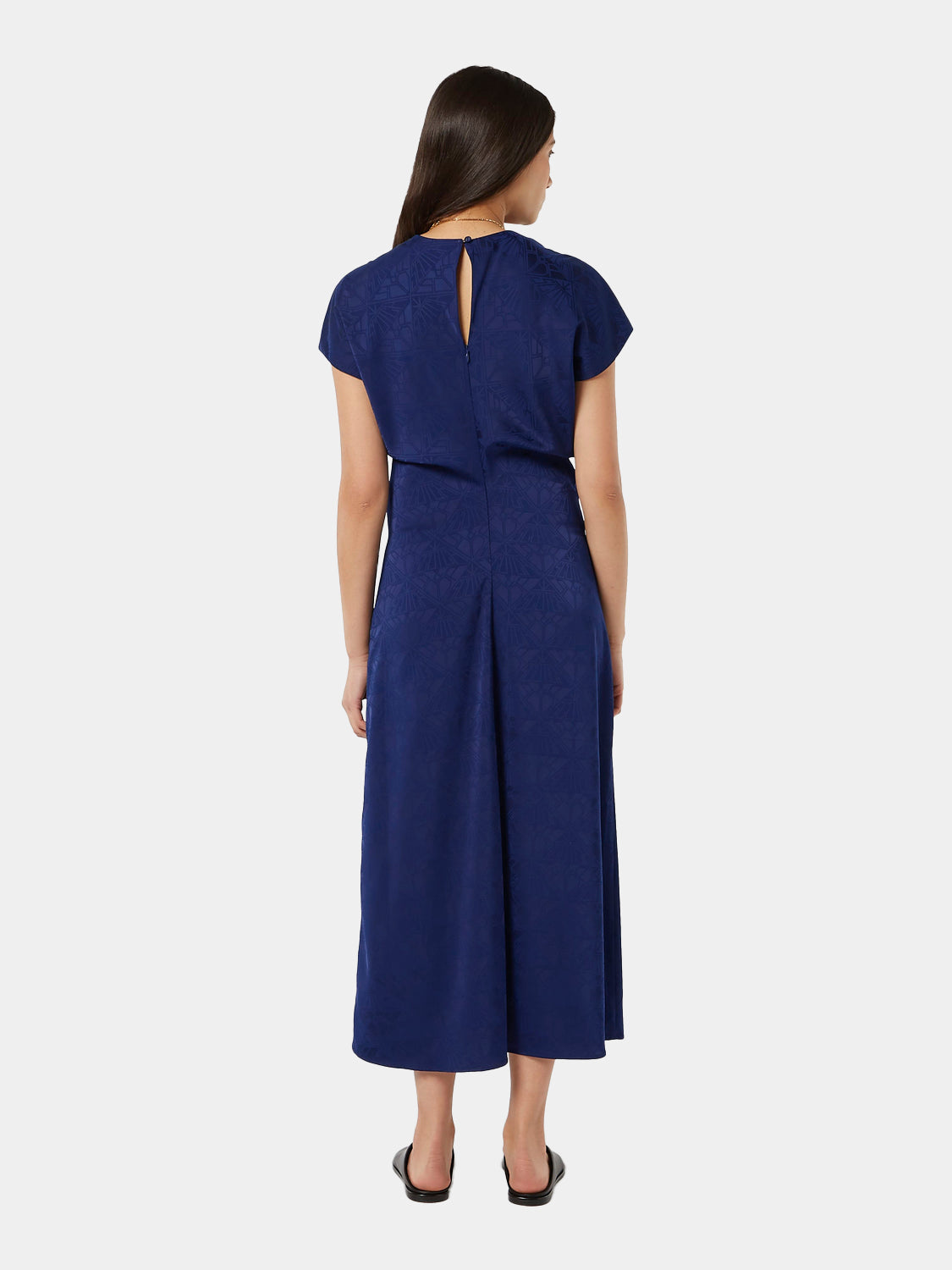 Midi satin jacquard dress