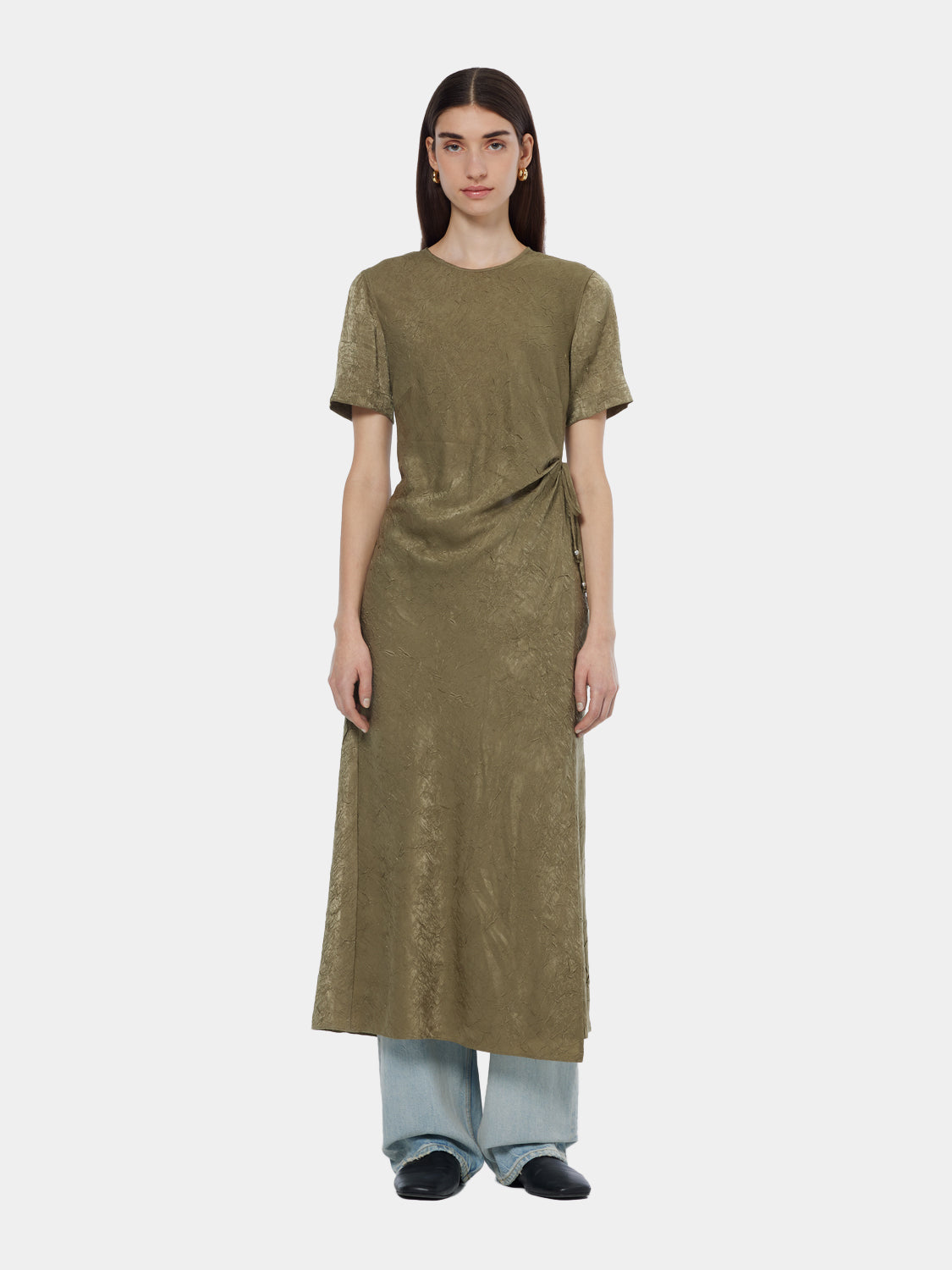 Midi crushed satin dress - Scotch & Soda NZ