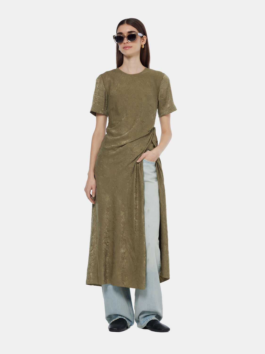 Midi crushed satin dress - Scotch & Soda NZ