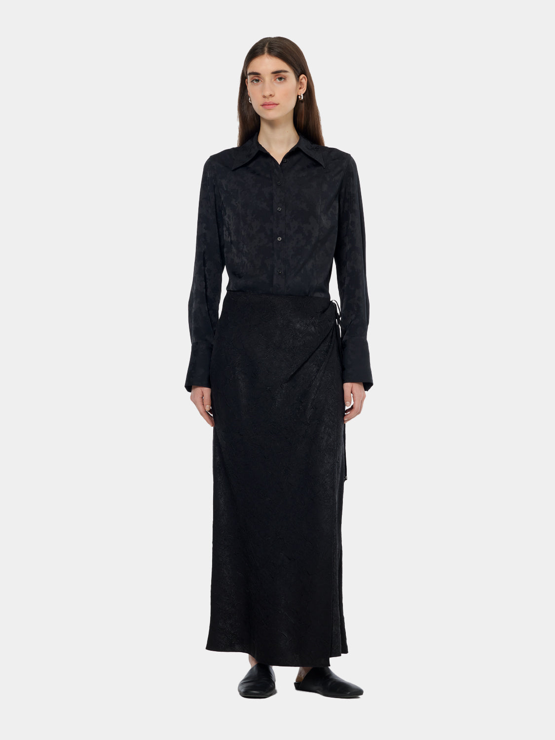 Satin jacquard shirt