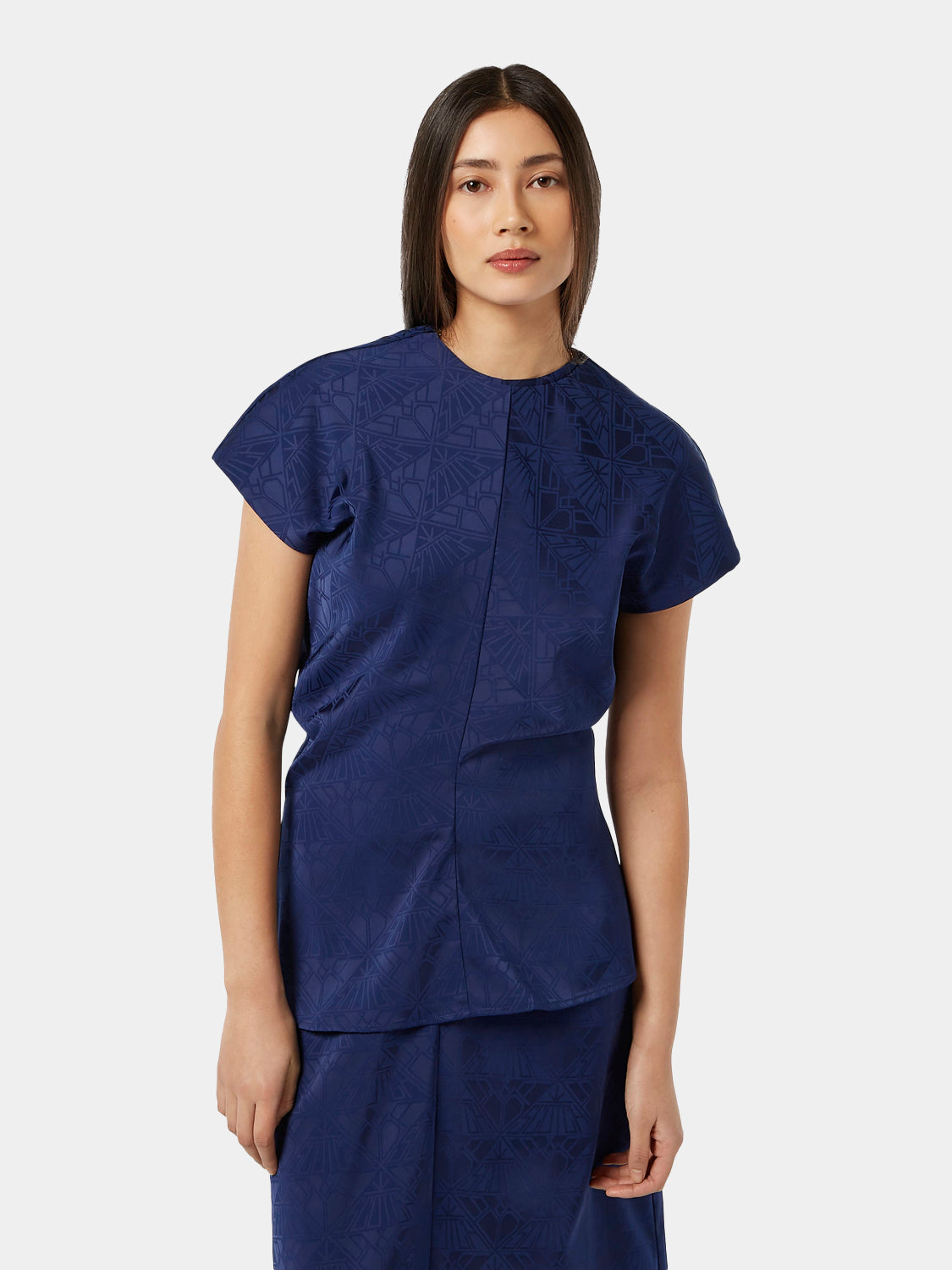 Satin jacquard top