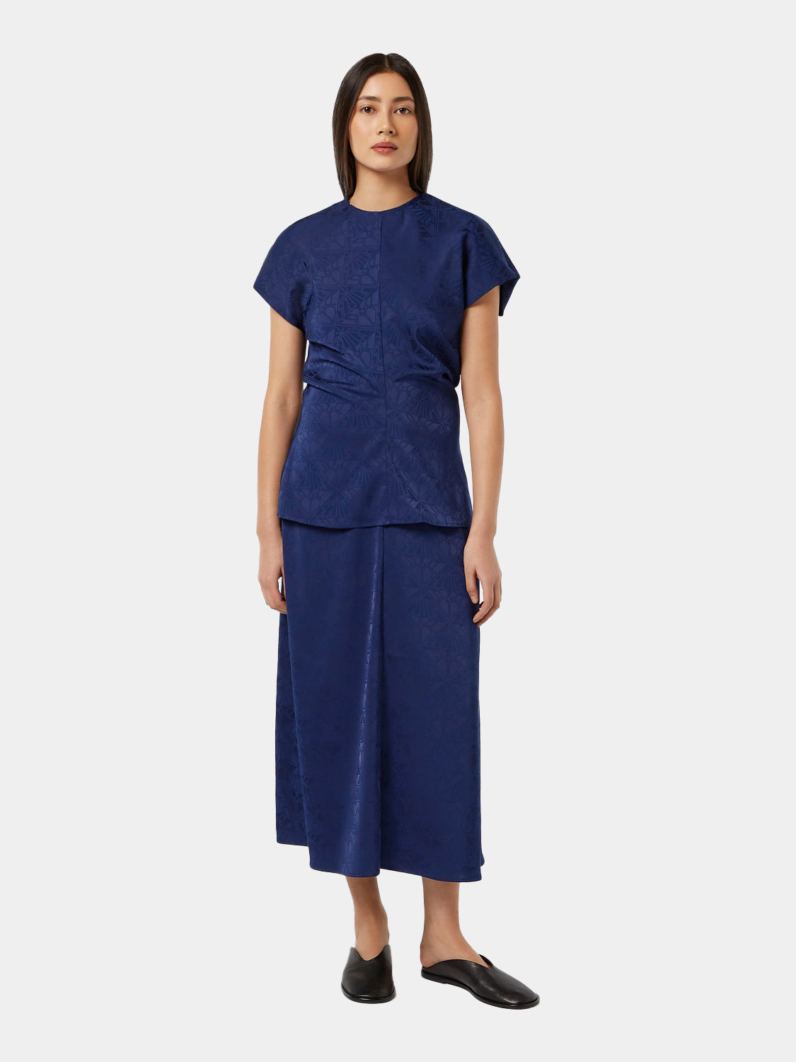 Satin jacquard top