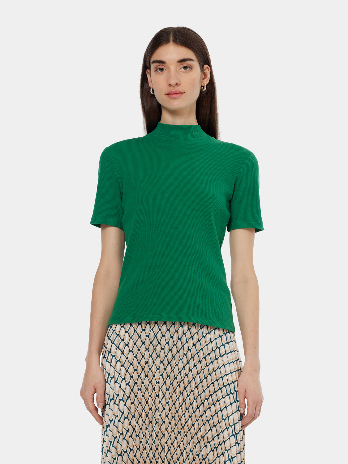Mock neck ribbed top - Scotch & Soda NZ