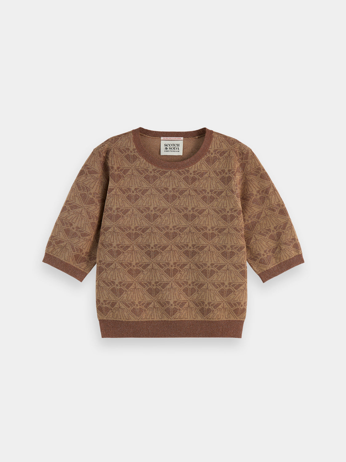 Monogram jacquard pullover - Scotch & Soda NZ