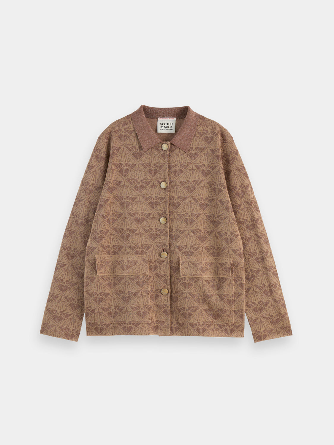 Monogram jacquard jacket - Scotch & Soda NZ
