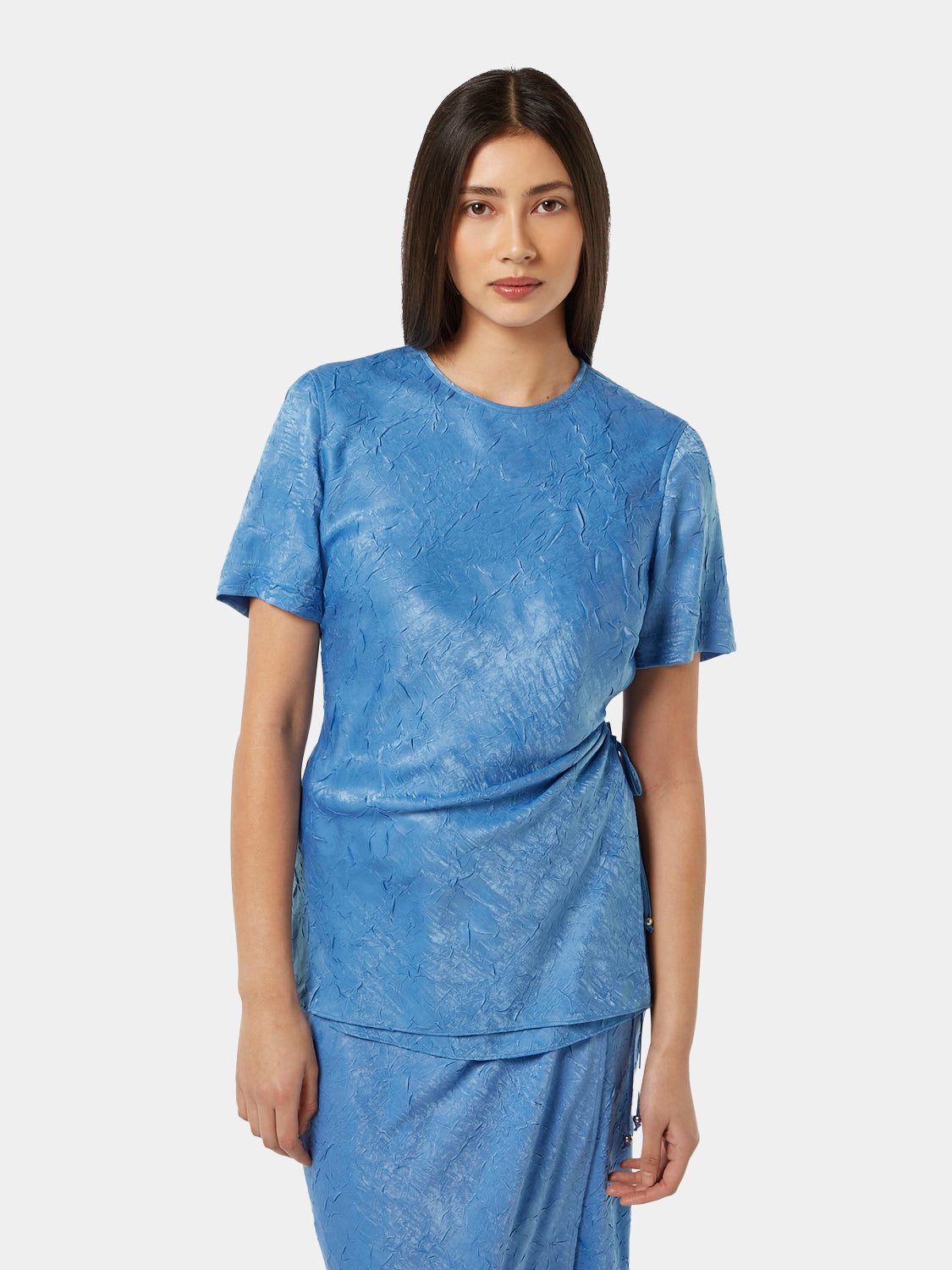 Crushed satin wrap top - Scotch & Soda NZ