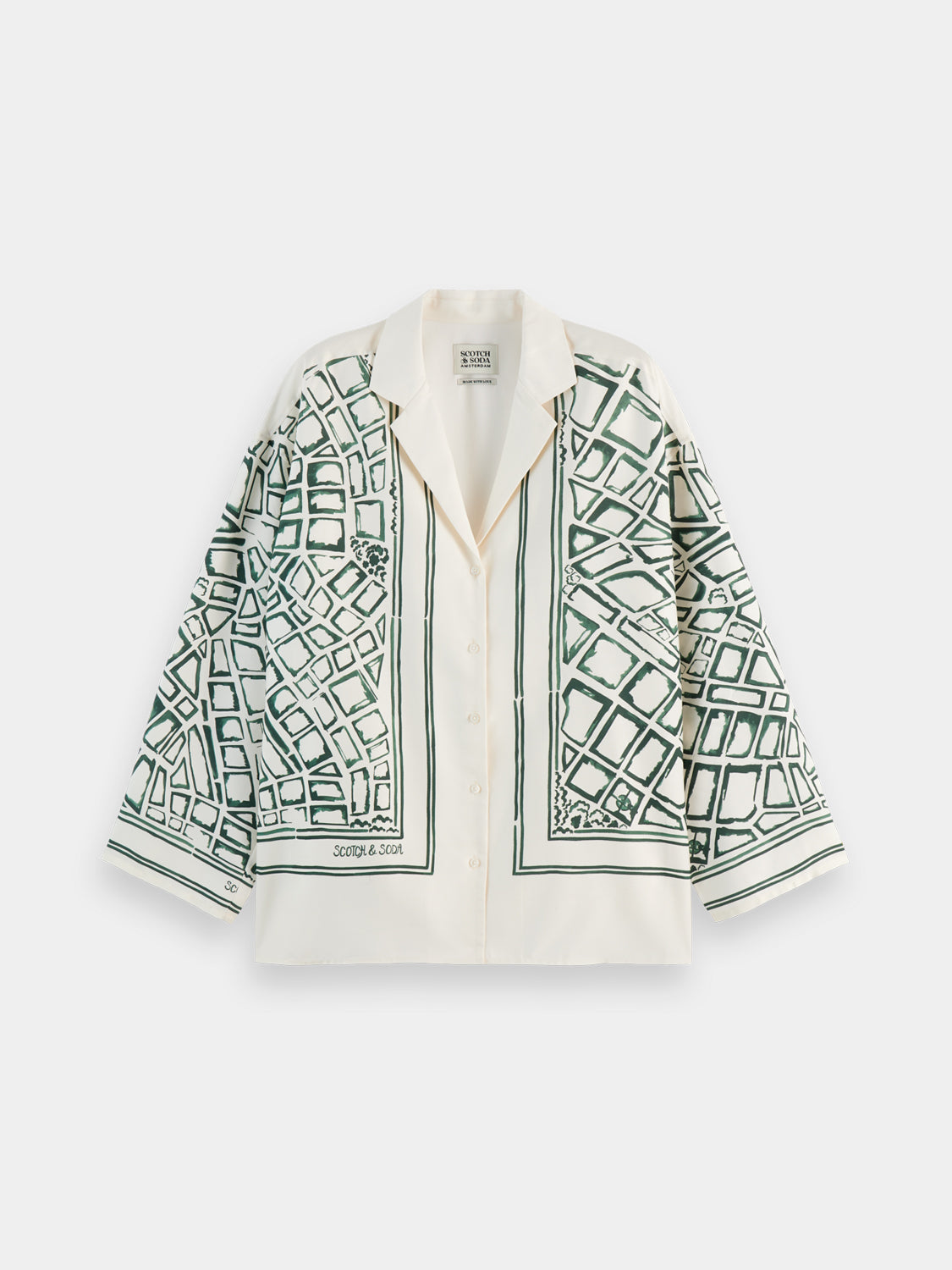 Oversized placed print shirt