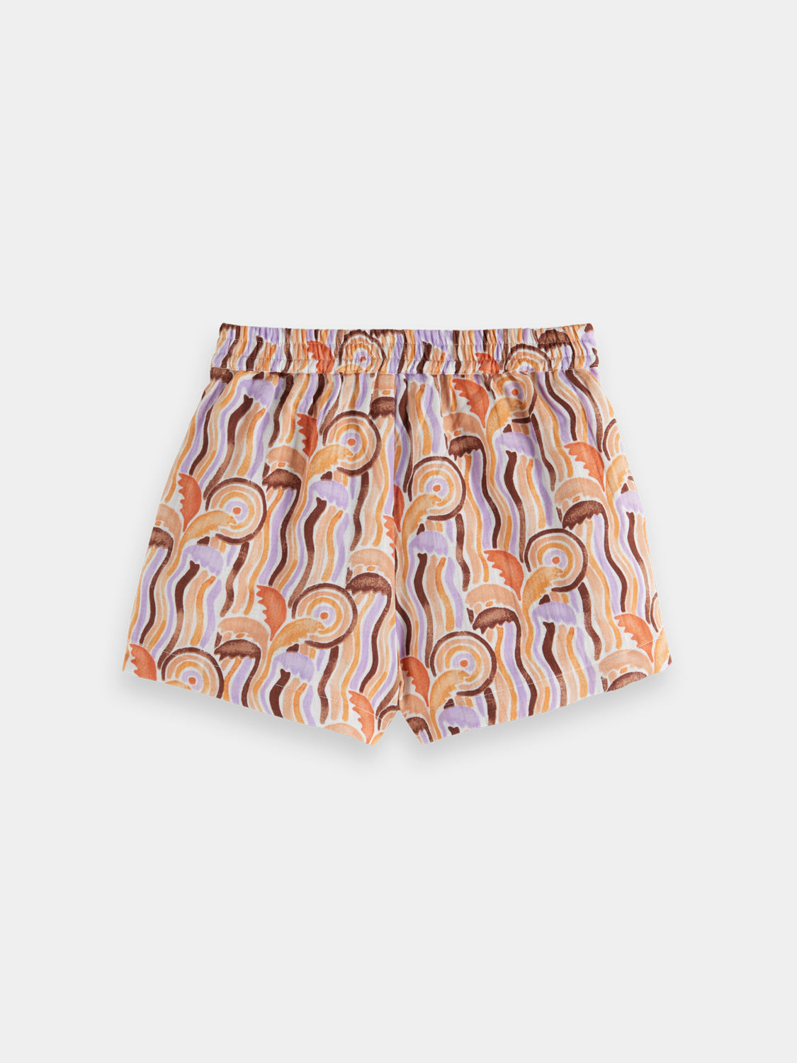 Kids' crinkle cotton shorts by Scotch & Soda, showing navy blue lightweight shorts with an elastic waistband and casual fit.