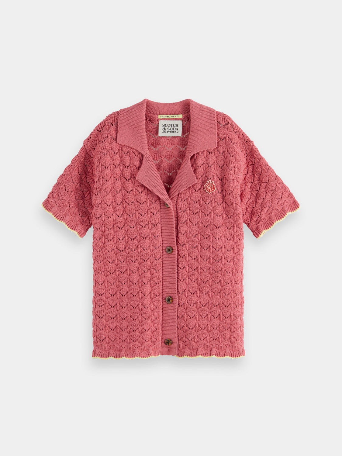 Kids - Scalloped knitted shirt - Scotch & Soda NZ