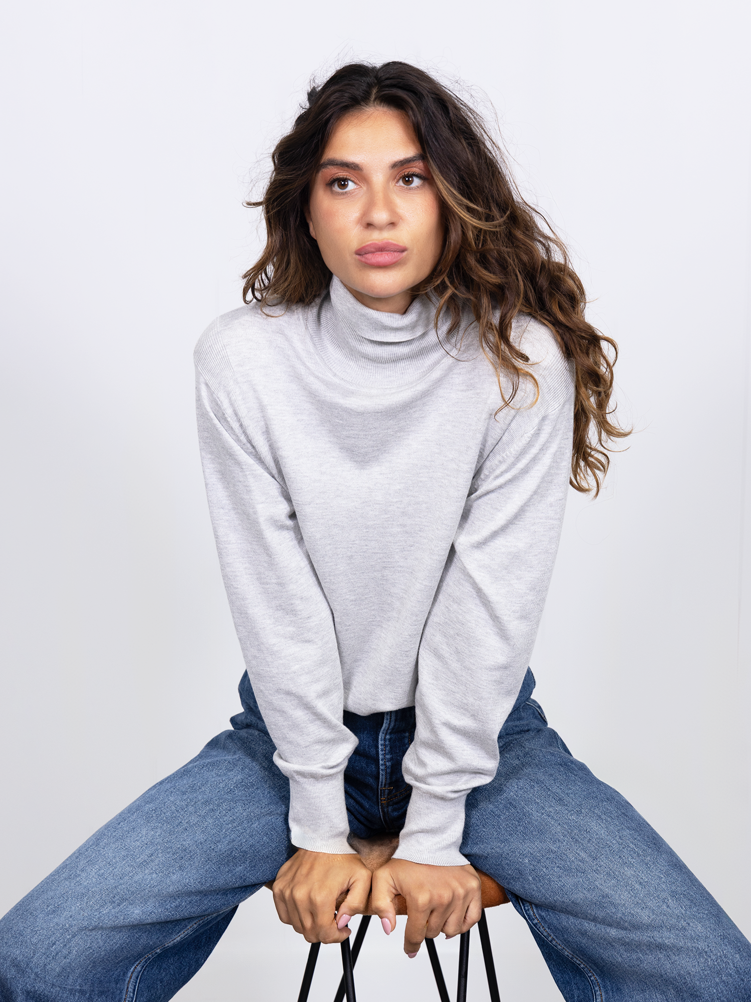 Roll neck relaxed pullover