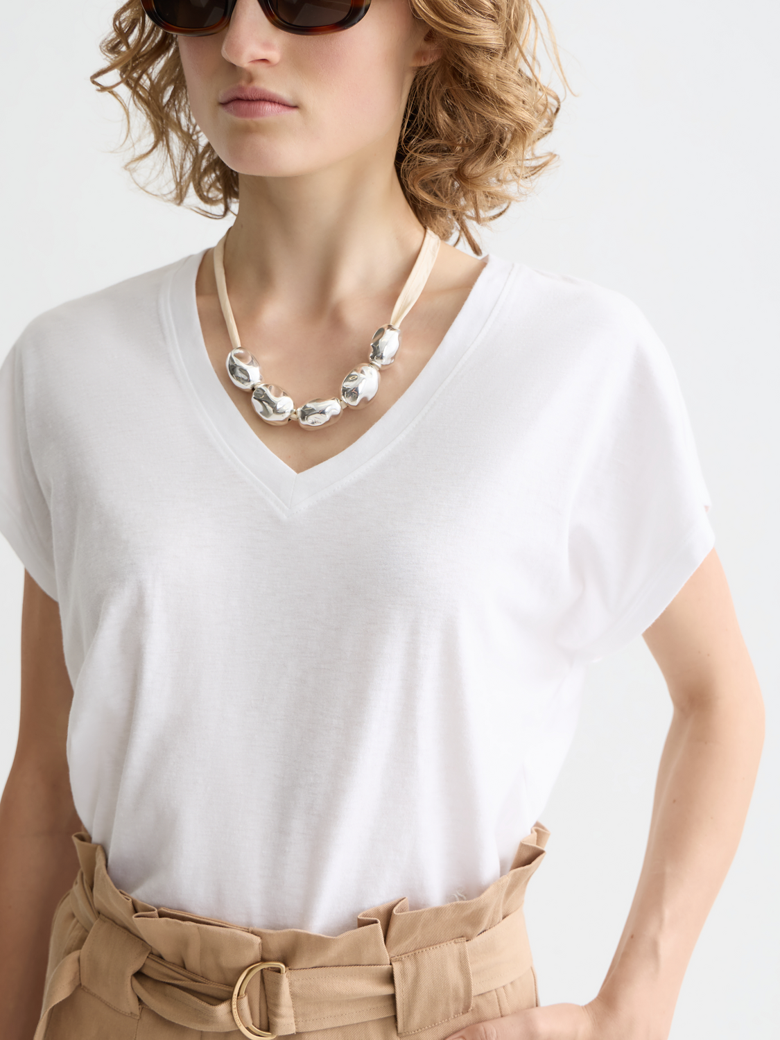 Slub v-neck t-shirt - Scotch & Soda NZ