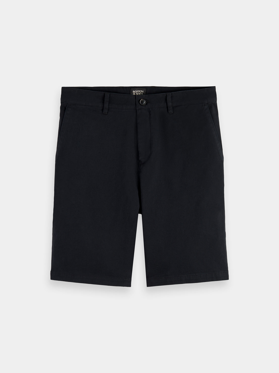 Scotch & Soda Stuart chino shorts in beige, featuring a classic fit with front pockets and belt loops, casual summer style.