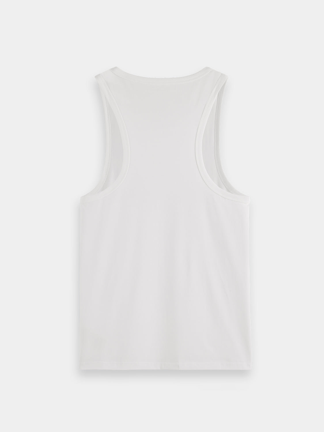 Black Scotch & SODA racer tank top, short-sleeve tee with a casual fit, displayed on a plain background.