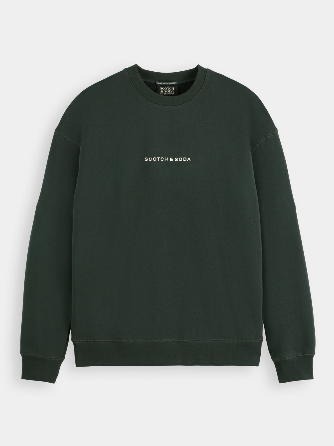 Scotch & Soda logo sweatshirt featuring a casual design with a prominent brand logo front and comfortable fabric.