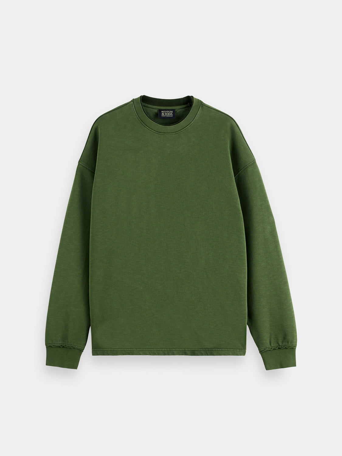 SCOTCH & SODA 3 Crosses sweatshirt featuring a comfortable grey fabric with embroidered cross designs on the front.