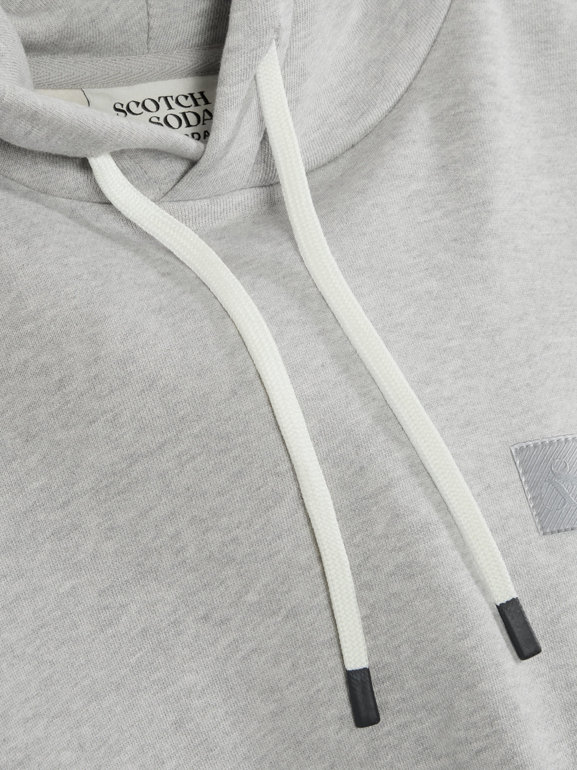 SCOTCH & SODA logo hoodie, stylish gray sweatshirt with front logo print, casual and comfortable men's sweats.