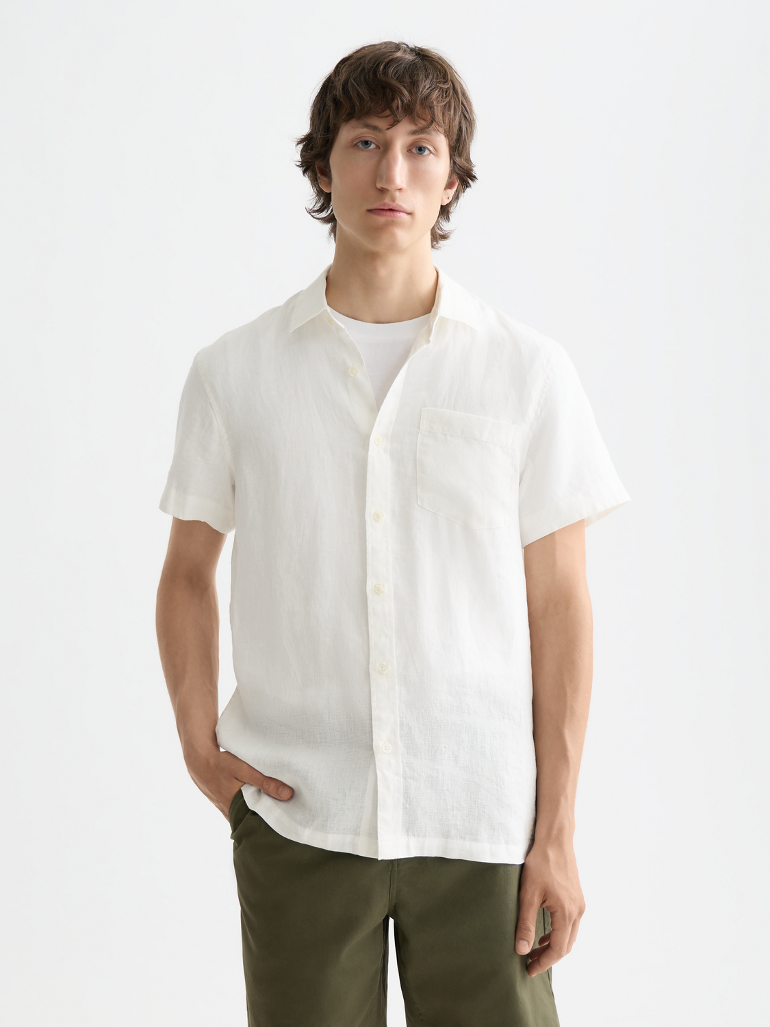 Short sleeved linen shirt - Scotch & Soda NZ