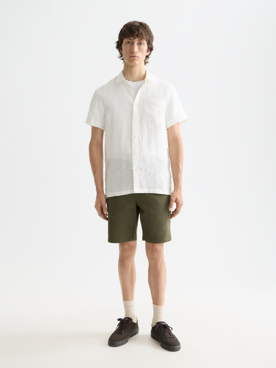 Short-sleeved linen shirt by Scotch & Soda, featuring a lightweight fabric with a casual fit and classic collar.