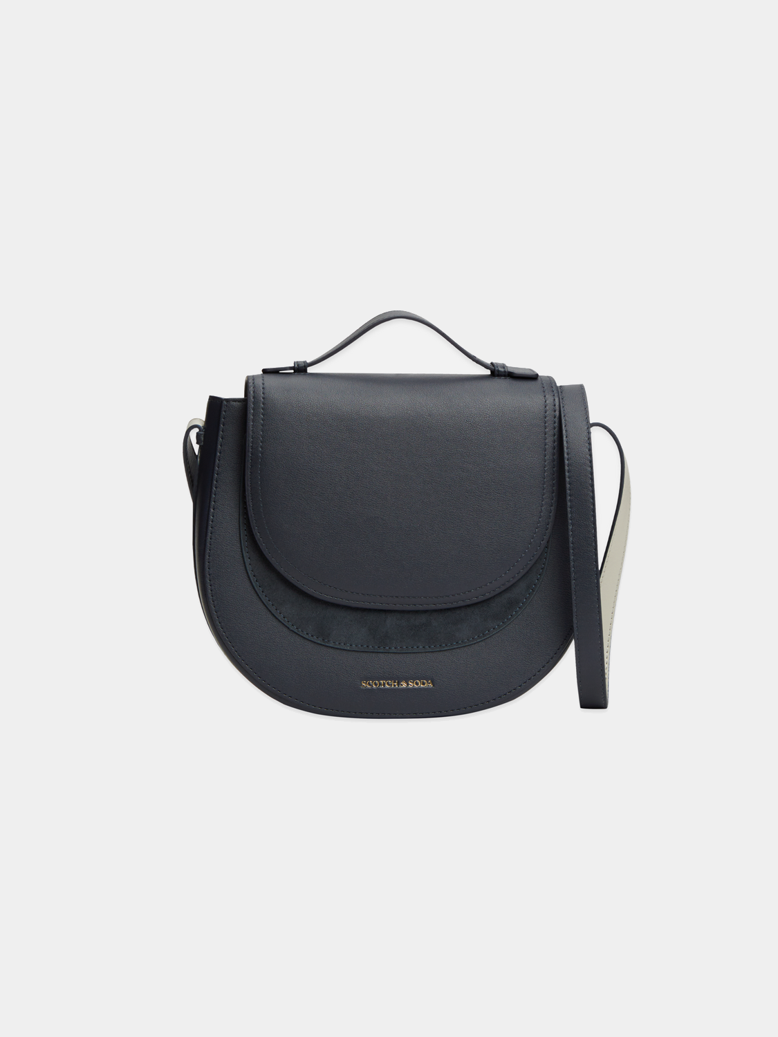 SCOTCH & SODA crossbody bag in black with adjustable strap and compact design, perfect for everyday use