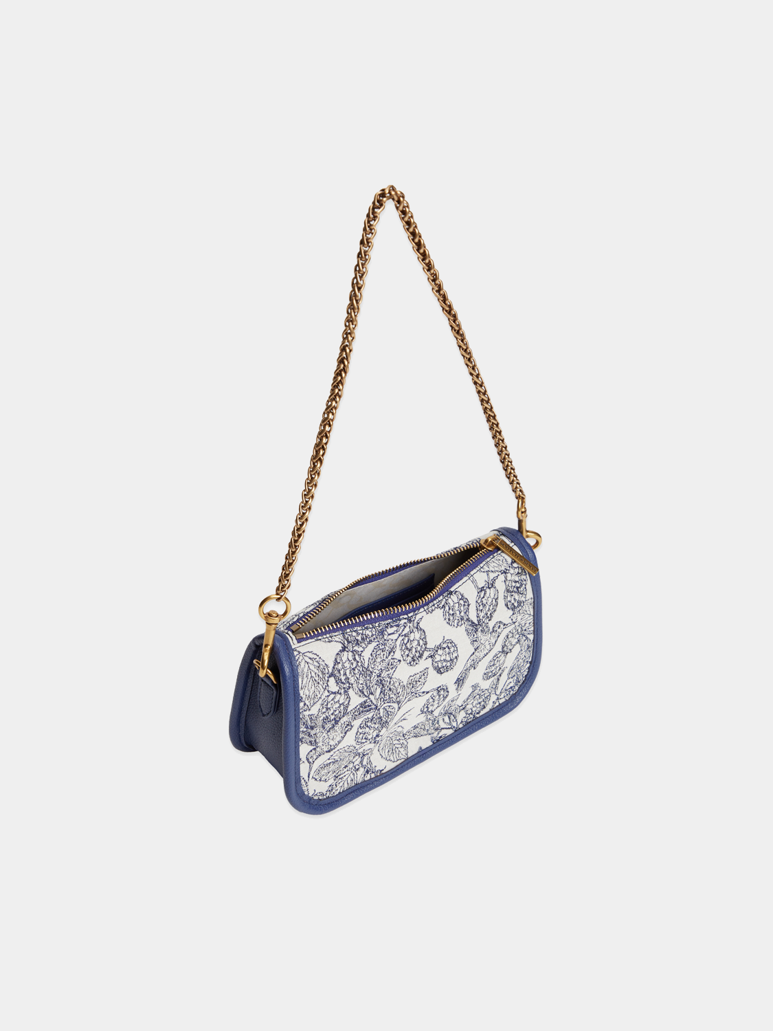 SCOTCH & SODA shoulder bag with adjustable strap and textured fabric, featuring a stylish design and compact size.