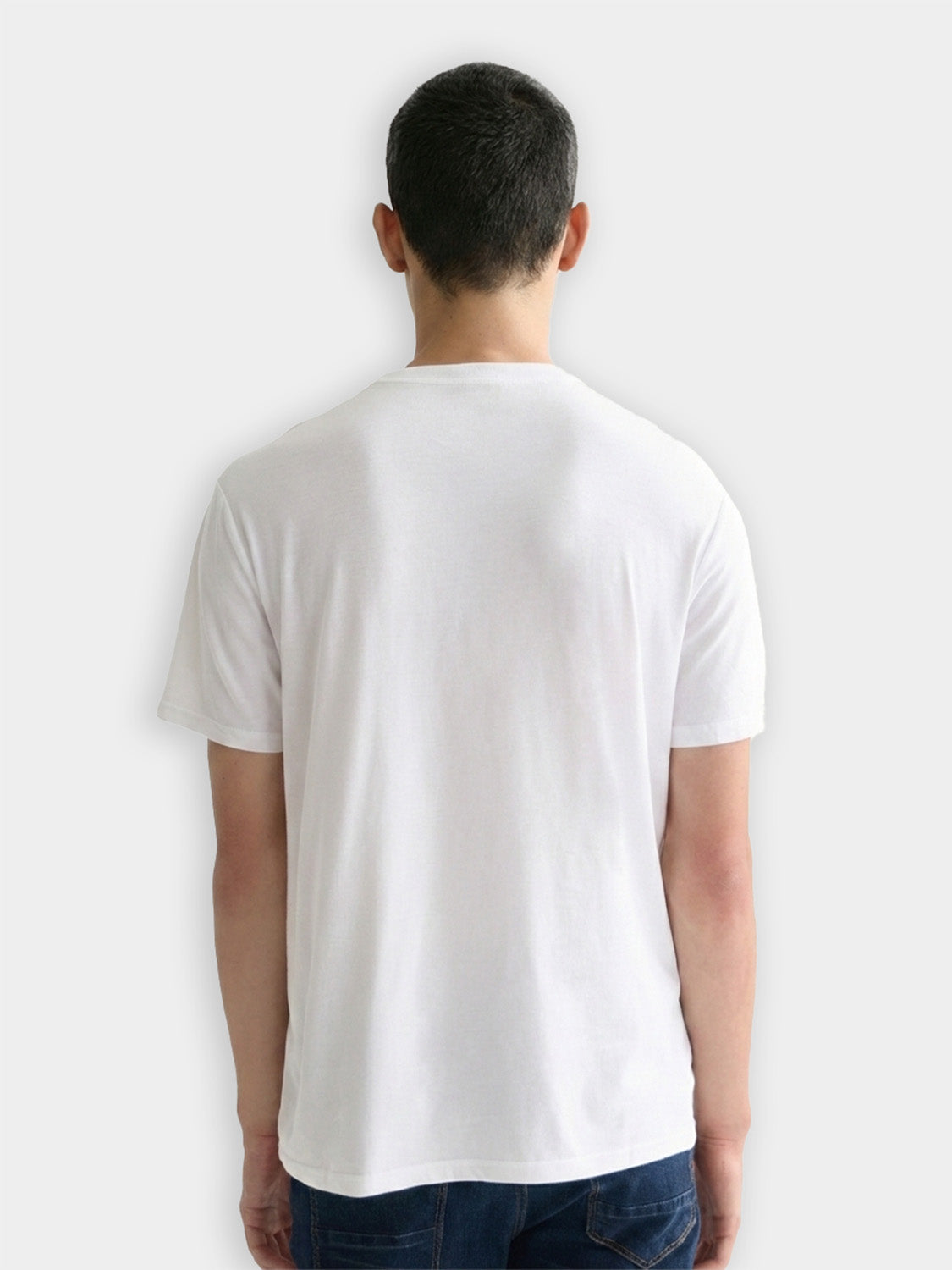 Three black short-sleeve v-neck T-shirts by Scotch & Soda, shown folded with the v-neck design visible.