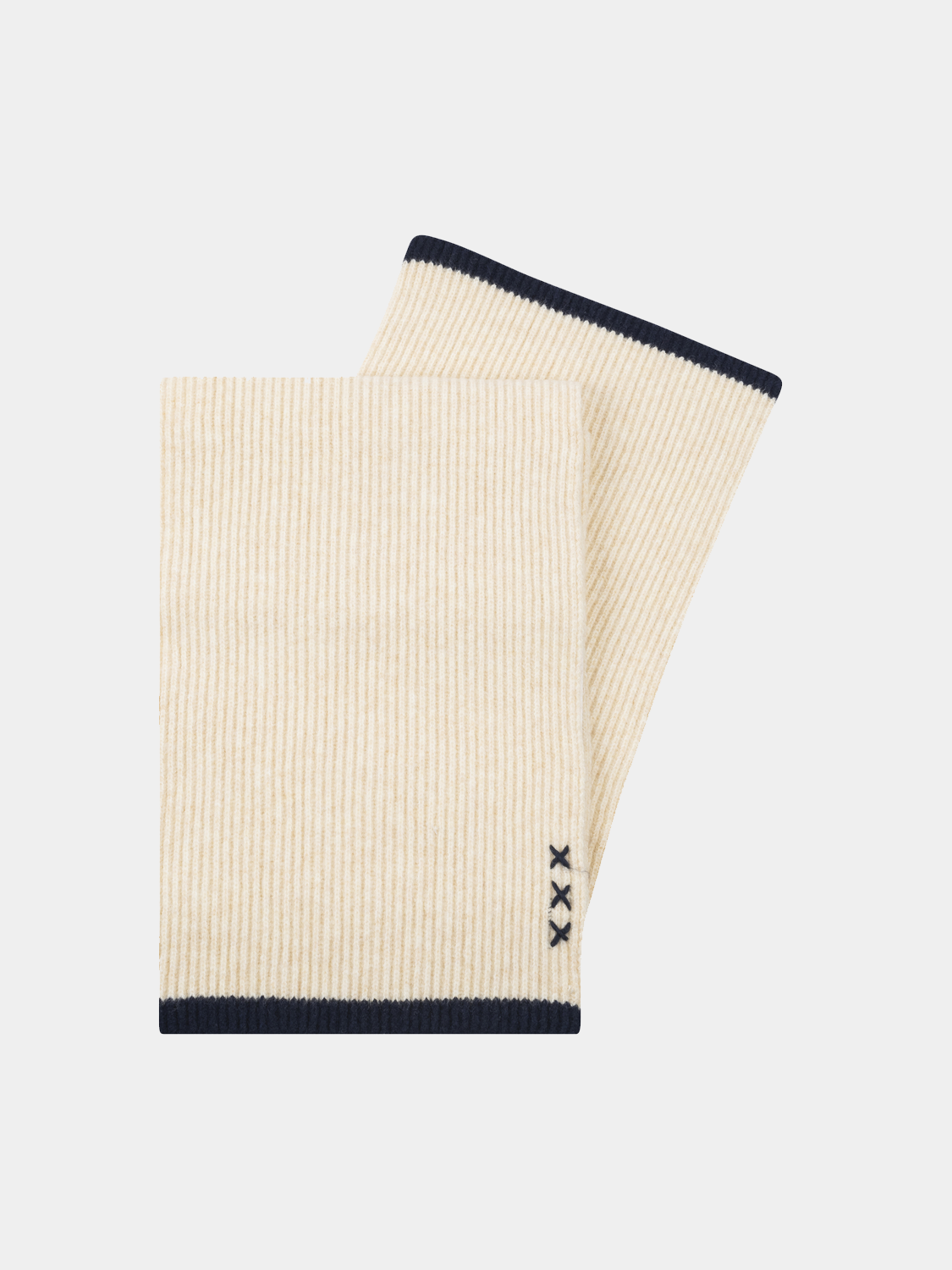 Ribbed scarf from Scotch & Soda, showcasing soft fabric and stylish ribbed texture in a neutral color.