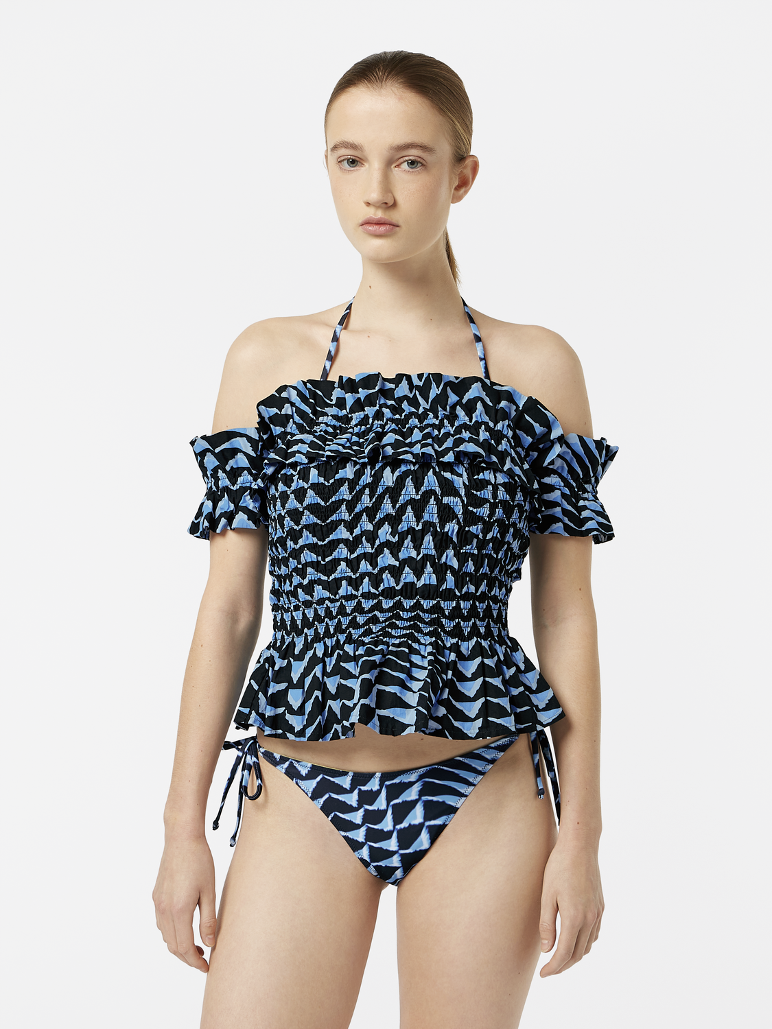 Off-shoulder ruffled tank top by Scotch & Soda, featuring a stylish design with ruffles and a relaxed fit.