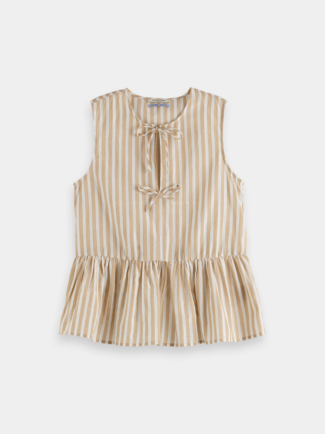 Scotch & Soda bow top tank top in lightweight fabric, featuring a stylish bow detail at the front.